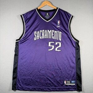 Brad Miller #52 Reebok Sacramento Kings NBA Jersey Mens 2XL Purple Black 52